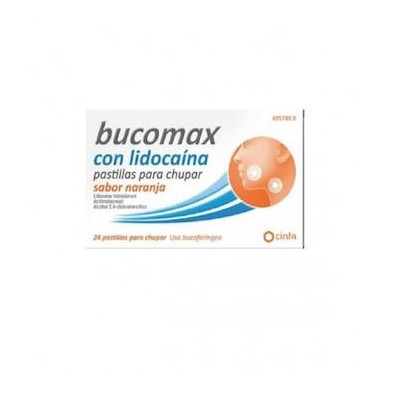 BUCOMAX LIDOCAINA 24 PASTILLAS PARA CHUPAR NARANJA