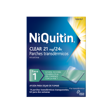 NIQUITIN CLEAR 21 MG/24 H 14 PARCHES TRANSDERMICOS 114 MG